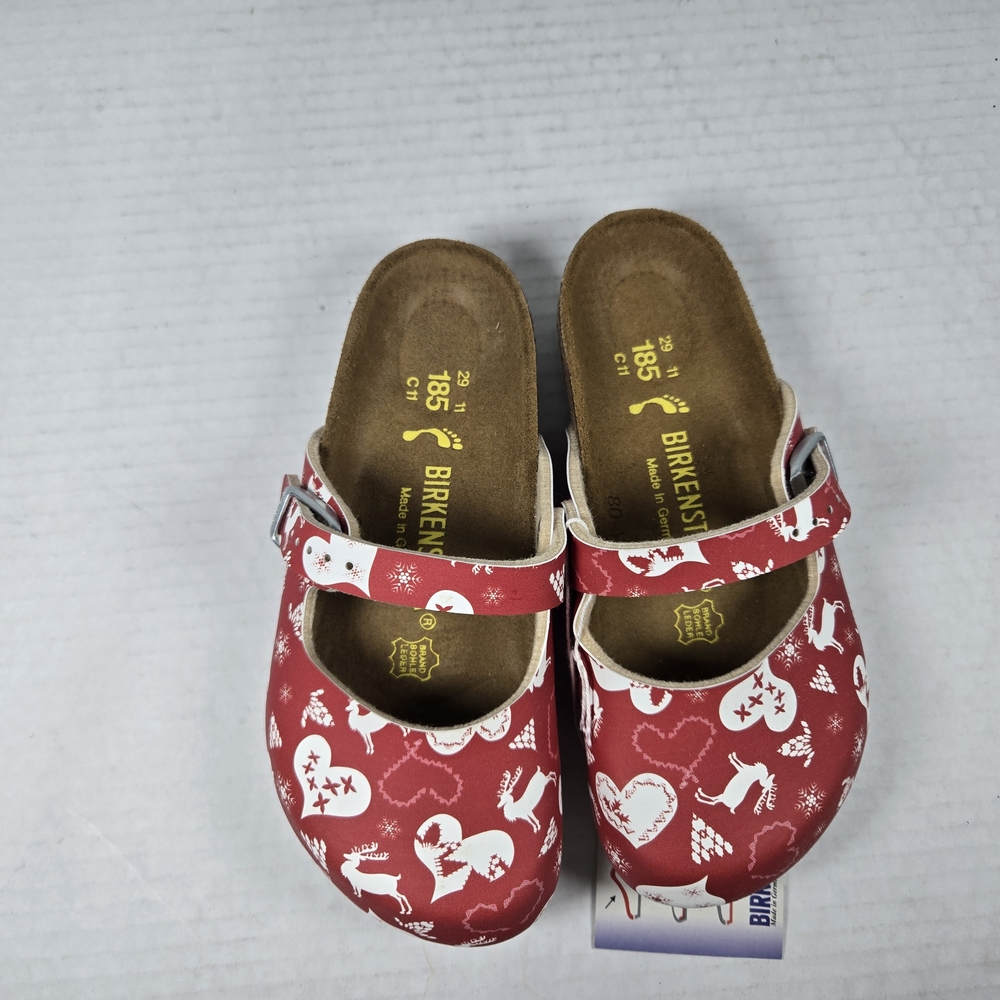 Birkenstock Maria Kids Kinder Reindeer Heart Red Clog Mules EU 29 US C11 toddler - Picture 2 of 10